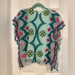 VGUC Girls Cat & Jack blue embroidered dress / cover-up size XS 4/5